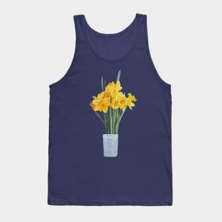 Daffodils in a Hobnail Vase Painting (no background) Tank Top